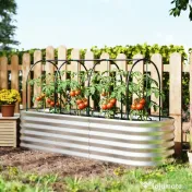 Outsunny Strat Înălțat de Grădină cu Seră și Jardinieră | Aosom Romania 