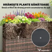 Outsunny Strat Înălțat pentru Grădină 45L din Ratan, cu Orificii de Drenaj și Picioare Reglabile, Maro | Aosom Romania 