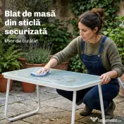 Outsunny Set Mobilier Grădină 4 Piese cu Canapea, Fotolii, Măsuță, Bej și Alb | Aosom Romania