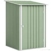 Outsunny Căsuță de Grădină 0,92m² din Oțel Galvanizat, Depozit pentru Unelte cu Ușă Blocabilă, Acoperiș Înclinat, 100x104x160 cm, Verde Deschis | Aosom Romania