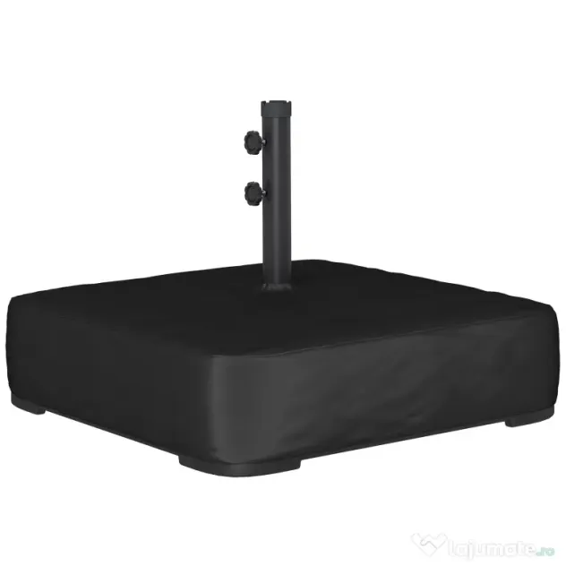 Outsunny Bază pentru Umbrelă Reumplibilă cu Nisip 80 kg/Nisip Umed 90 kg, pentru Tije de Ø48 mm, Negru | Aosom Romania