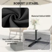 Outsunny Bază pentru Umbrelă Reumplibilă cu Nisip 80 kg/Nisip Umed 90 kg, pentru Tije de Ø48 mm, Negru | Aosom Romania