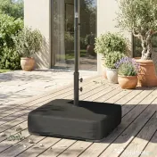 Outsunny Bază pentru Umbrelă Reumplibilă cu Nisip 80 kg/Nisip Umed 90 kg, pentru Tije de Ø48 mm, Negru | Aosom Romania
