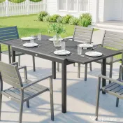 Outsunny masă extensibilă pentru exterior masă de grădină masă de prânz | Aosom Romania