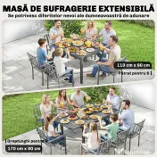 Outsunny masă extensibilă pentru exterior masă de grădină masă de prânz | Aosom Romania