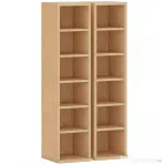 HOMCOM Set 2 Suporturi pentru CD-uri cu 6 Etajere Reglabile pentru 204 CD-uri, din Lemn, 21x22.5x88.5 cm, Culoare Lemn