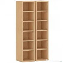 HOMCOM Set 2 Suporturi pentru CD-uri cu 6 Etajere Reglabile pentru 204 CD-uri, din Lemn, 21x22.5x88.5 cm, Culoare Lemn