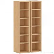 HOMCOM Set de 2 Mobili Suport CD cu Polițe Reglabile, Raft pentru 204 CD-uri Compact, Mobilier cu 12 Compartimente, pentru Living, Dormitor, Birou, 21x22,5x88,5cm, Culoare Lemn | Aosom Romania