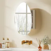 HOMCOM Dulap Baie LED, Anti-Condens, Iluminare Reglabilă 3 Tonuri, Alb, Montare pe Perete | Aosom Romania 