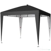 Outsunny Gazebo 3x3 m Pliabil Pop Up cu Înălțime Reglabilă, UV50+, Gazebo de Grădină cu Lumină Centrală și USB, Telecomandă, Geantă de Transport, pentru Exterior, Camping, Petreceri, Negru | Aosom Romania 