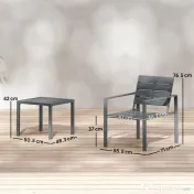 Outsunny Set Bistro Grădină 3 Piese pentru 2 Persoane, Masă și Scaune de Exterior cu Cadru Metalic, Mobilier din Plastic pentru Terasă | Aosom Romania
