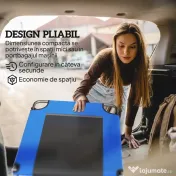 Outsunny Șezlong Pliabil, Spătar Reglabil pe 4 Poziții, Mânere pentru Transport, Culoare Albastru | Aosom Romania