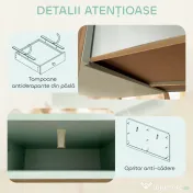AIYAPLAY Birou pentru Copii cu 3 Compartimente și 2 Sertare, Birou din Lemn cu Spații pentru Cărți și Jucării, Banc de Școală pentru Studiu și Desen pentru Copii 5-12 Ani, Verde | Aosom Romania 