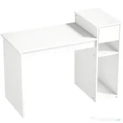 HOMCOM Birou pentru Studiu și Scris cu Sertar și Rafturi, 108 cm, Alb | Aosom Romania 