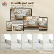HOMCOM Canapea 2 Locuri cu Brațe, Perne Groase și 2 Perne, 131x78x83 cm, Alb | Aosom Romania 