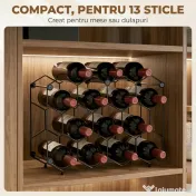 HOMCOM suport sticle masă metal | Aosom Romania 