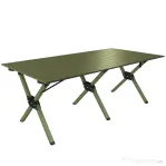 Outsunny Masă de Camping Pliabilă 116 cm, Masă de Picnic Rezistentă la Apă cu Suprafață Rulabilă și Cadru Metalic, Verde