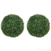 HOMCOM Plante Decorative Artificiale din Buxus cu 682 de Frunze, Rezistente la UV, Înălțime 42 cm | Aosom Romania 