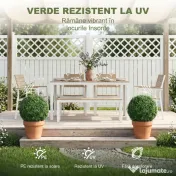 HOMCOM Plante Decorative Artificiale din Buxus cu 682 de Frunze, Rezistente la UV, Înălțime 42 cm | Aosom Romania 