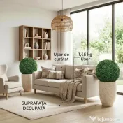 HOMCOM Plante Decorative Artificiale din Buxus cu 682 de Frunze, Rezistente la UV, Înălțime 42 cm | Aosom Romania 