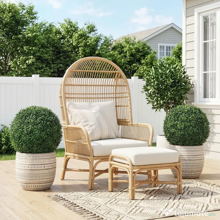 HOMCOM Plante Decorative Artificiale din Buxus cu 682 de Frunze, Rezistente la UV, Înălțime 42 cm