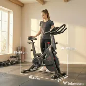 Bicicletă SPORTNOW pentru Acasă, Stativă cu Aplicație, Rezistență Magnetică 0-100% | Aosom Romania 