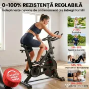 Bicicletă SPORTNOW pentru Acasă, Stativă cu Aplicație, Rezistență Magnetică 0-100% | Aosom Romania 