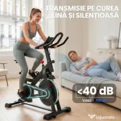 Bicicletă SPORTNOW pentru Acasă, Stativă cu Aplicație, Rezistență Magnetică 0-100% | Aosom Romania 