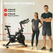 Bicicletă SPORTNOW pentru Acasă, Stativă cu Aplicație, Rezistență Magnetică 0-100% | Aosom Romania 
