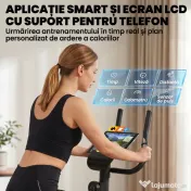SPORTNOW Bicicletă Fitness cu 8 Niveluri de Rezistență Magnetică, Bicicletă cu Bluetooth, Șa Reglabilă, Ecran LCD, Senzor Puls, Suport Telefon, Bicicletă de Antrenament pentru Acasă | Aosom Romania 