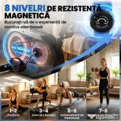 SPORTNOW Bicicletă Fitness cu 8 Niveluri de Rezistență Magnetică, Bicicletă cu Bluetooth, Șa Reglabilă, Ecran LCD, Senzor Puls, Suport Telefon, Bicicletă de Antrenament pentru Acasă | Aosom Romania 