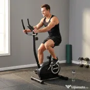 SPORTNOW Bicicletă Fitness cu 8 Niveluri de Rezistență Magnetică, Bicicletă cu Bluetooth, Șa Reglabilă, Ecran LCD, Senzor Puls, Suport Telefon, Bicicletă de Antrenament pentru Acasă | Aosom Romania 