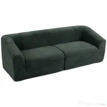HOMCOM Canapea 3 Locuri fără Structură, cu Șezut Generos și Spumă Groasă, din Chenille, Verde Închis