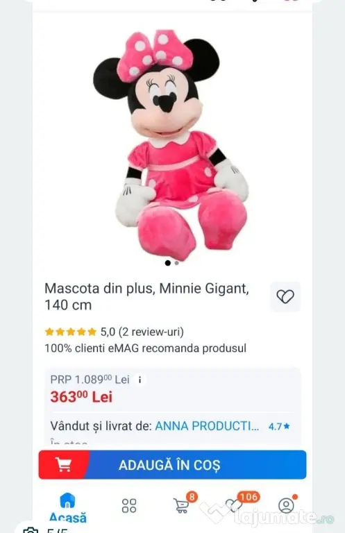 Pluș gigant minnie mouse