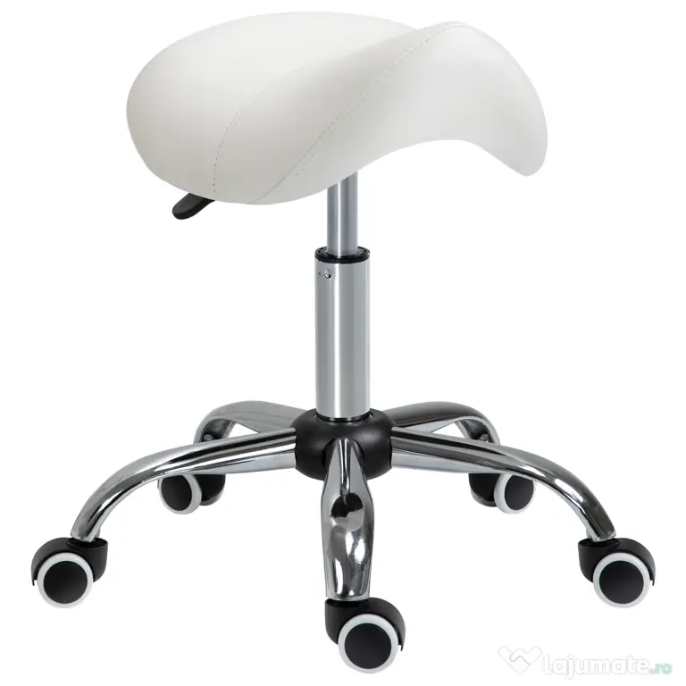 HOMCOM scaun pentru salon, tip sa 52×53×49-61cm, crem