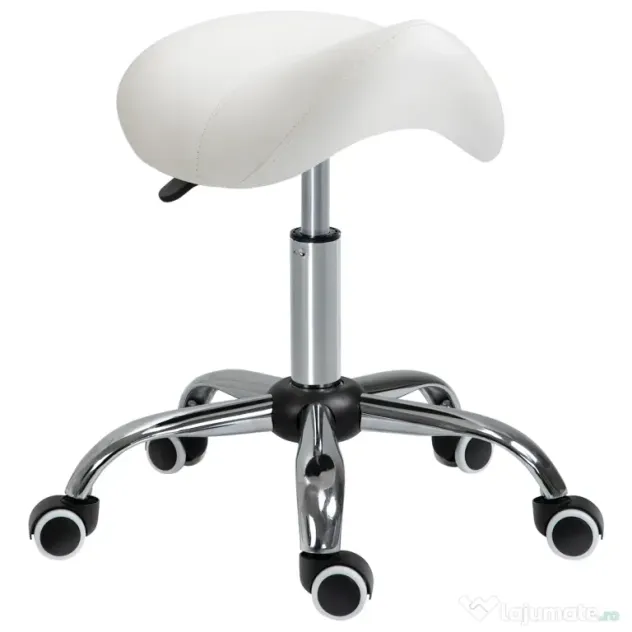 HOMCOM scaun pentru salon, tip sa 52×53×49-61cm, crem