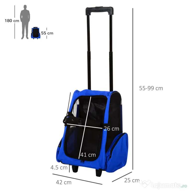 PawHut rucsac transport animale mici, 36x30x49