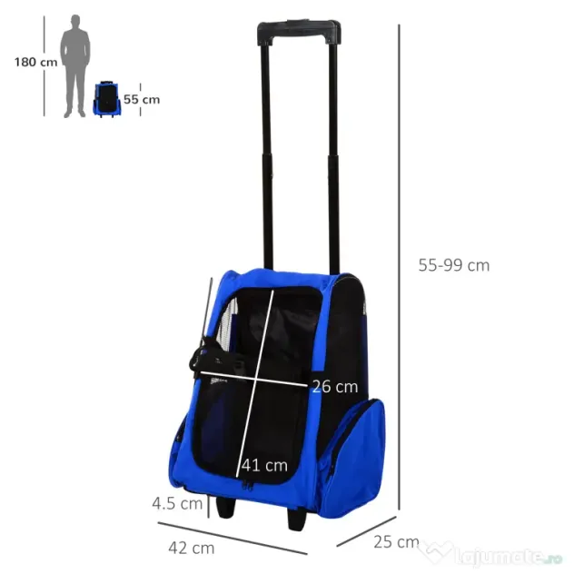 PawHut rucsac transport animale mici, 36x30x49