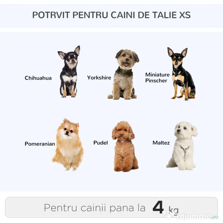 PawHut rucsac transport animale mici, 36x30x49