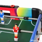 HOMCOM Masă de Joc 4 în 1 Pliabilă pentru Fotbal de Masă, Biliard, Air Hockey și Ping Pong, din MDF și Plastic 
