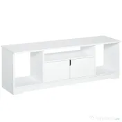 Mobilier Suport TV HOMCOM Pana la 42 inchi cu Dulapior si Etajere Deschise, din Lemn, 120x30x41cm