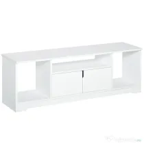 Mobilier Suport TV HOMCOM Pana la 42 inchi cu Dulapior si Etajere Deschise, din Lemn, 120x30x41cm