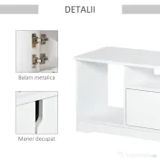 Mobilier Suport TV HOMCOM Pana la 42 inchi cu Dulapior si Etajere Deschise, din Lemn, 120x30x41cm