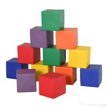 HOMCOM Set 12 Cuburi Moi pentru Copii 2+ Ani, Joc Educativ din Spumă, Blocuri de Construcție 20x20x20 cm, Multicolor