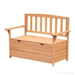 Outsunny Bancuta de Gradina 2 Locuri cu Compartiment Recipient in Lemn, 112x58x84 cm