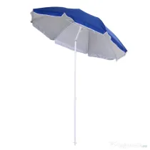 Outsunny Umbrelă de Plajă Înclinabilă cu Strat Reflectorizant, din Oțel și Poliester, Ø1.7x2.05 m, Albastră