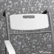Homcom Scaun cu Roți Impermeabil cu WC și Olitǎ Detașabilă pentru Bătrâni și Persoane cu Handicap, Mobilitate și Confort