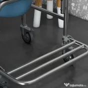 Homcom Scaun cu Roți Impermeabil cu WC și Olitǎ Detașabilă pentru Bătrâni și Persoane cu Handicap, Mobilitate și Confort