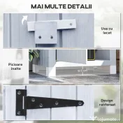 Outsunny Căsuță pentru Depozitarea Uneltelor din Lemn cu 3 Rafturi și Acoperiș Impermeabil din Bitum, 77,5x54,2x179,5 cm, Albă 
