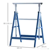 HOMCOM set suport de lucru din tuburi de otel, 68x58x80 cm 
